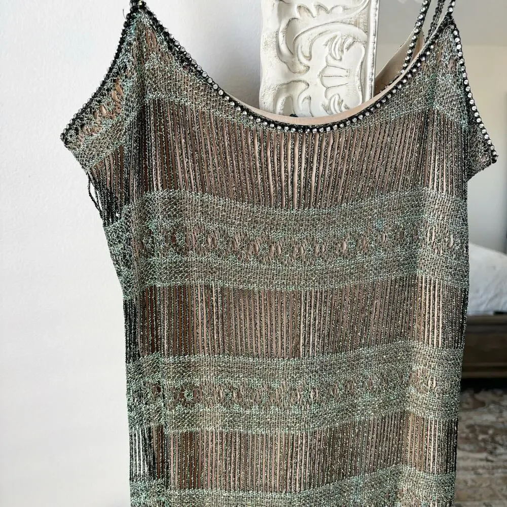 Vintage Shimmery Fringe Midi Maxi Dress - Picture 2 of 7